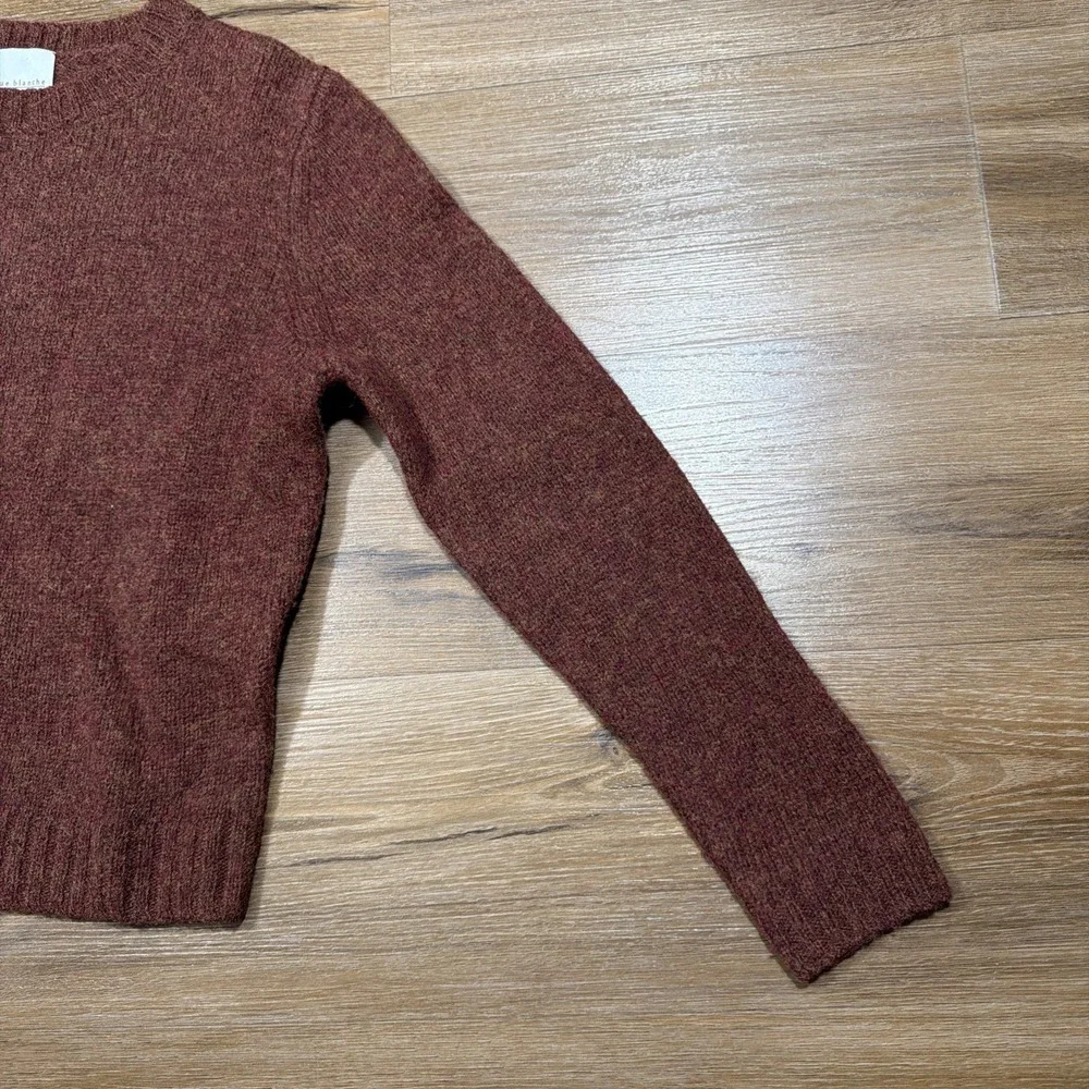 rue blanche Size 1 Wool Knit Pullover Sweater Crew Neck